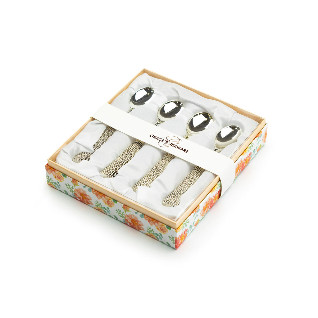 Silver Plated Demi Spoon with Tassel Handle Set of 4