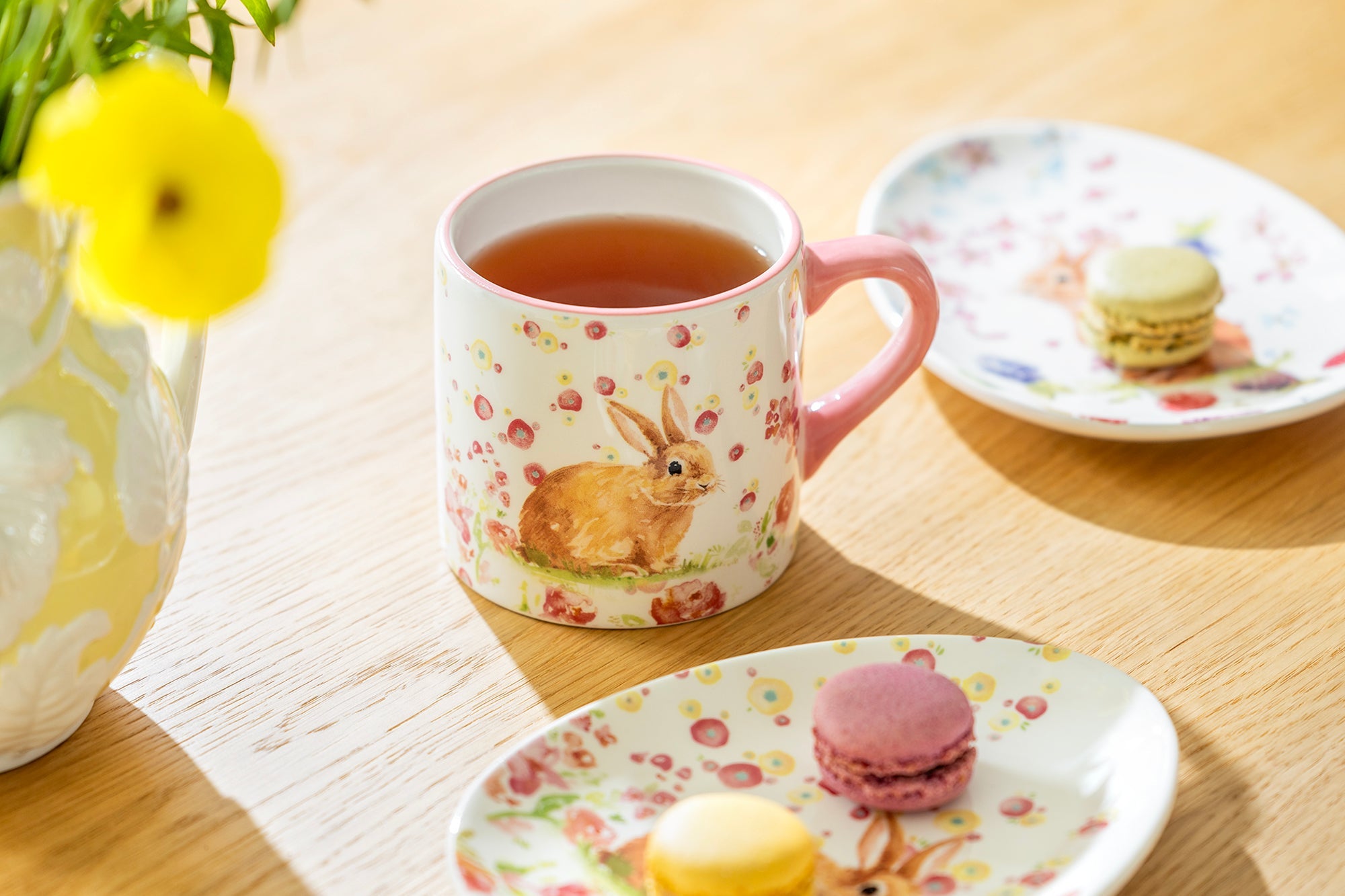 Spring Flowers Bunny Pink Mug