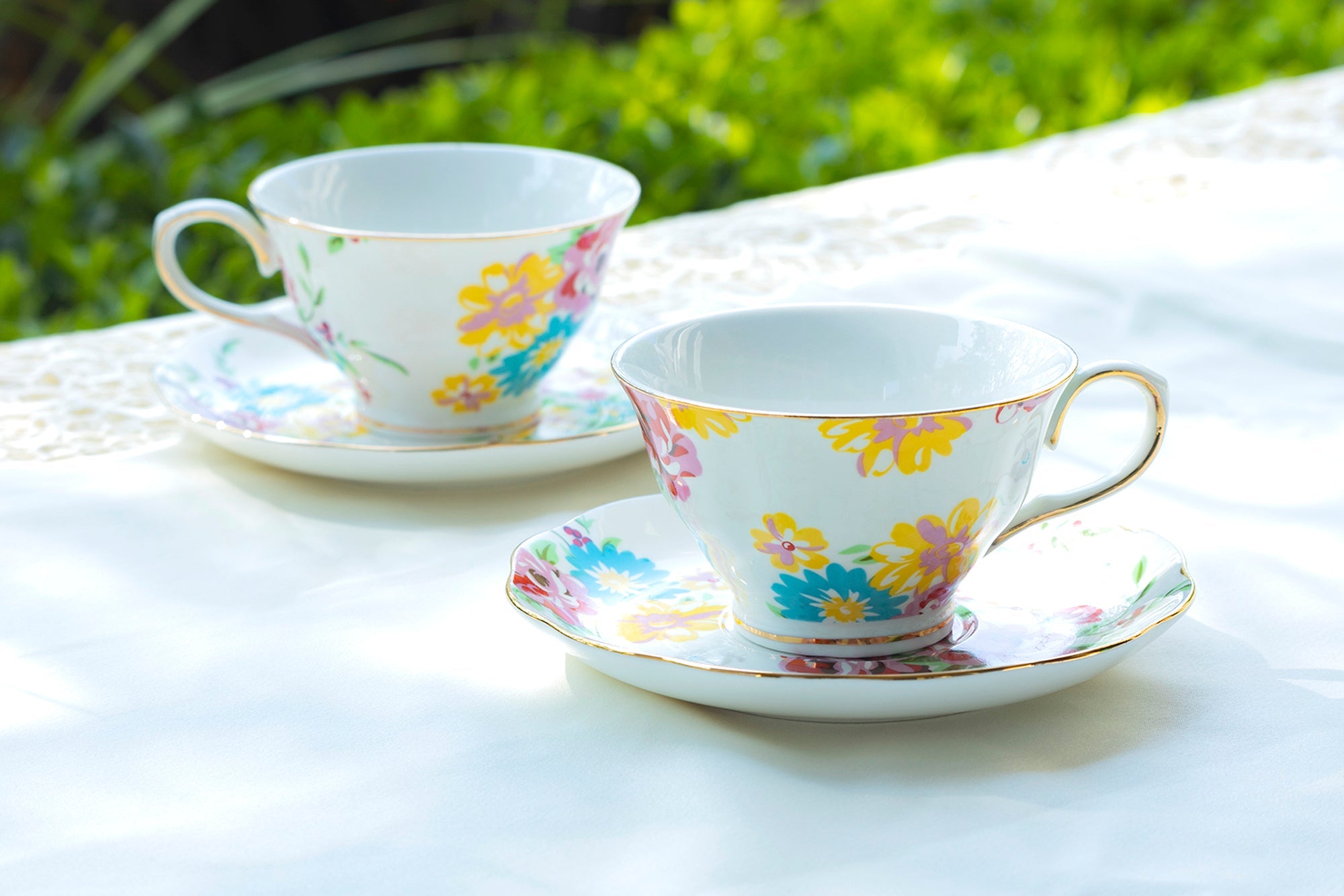 Shabby Rose Fine Porcelain Tea Cup and Saucer