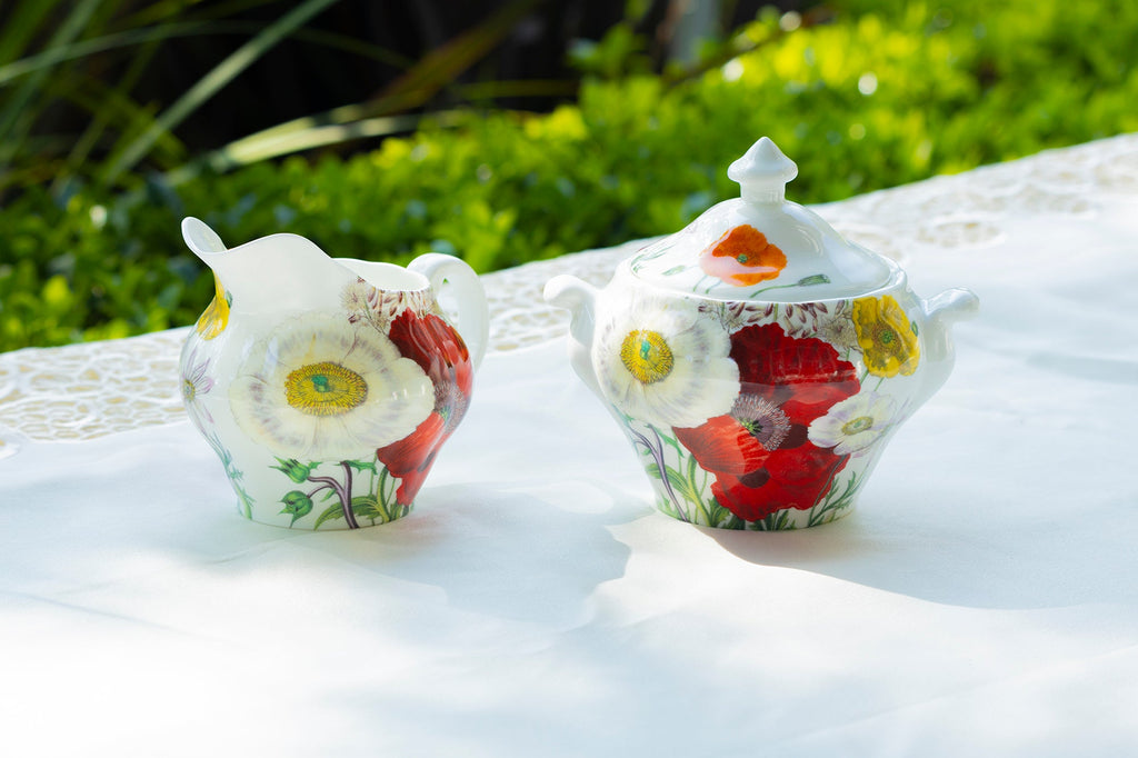 Poppy Field Bone China 11-Piece Tea Set