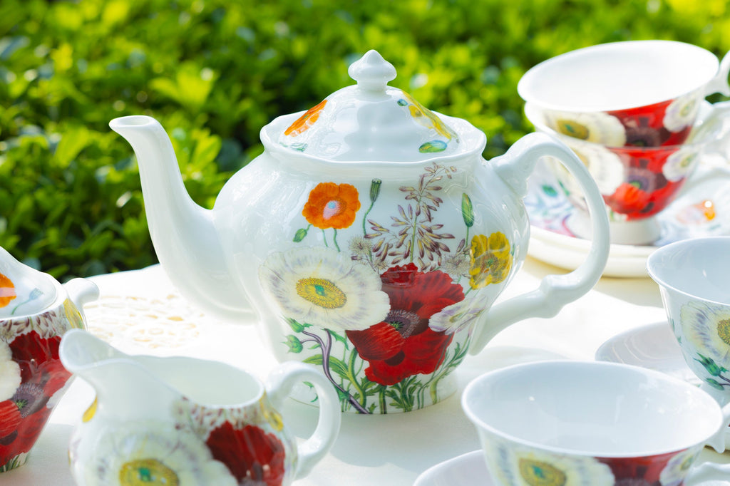 Poppy Field Bone China 11-Piece Tea Set
