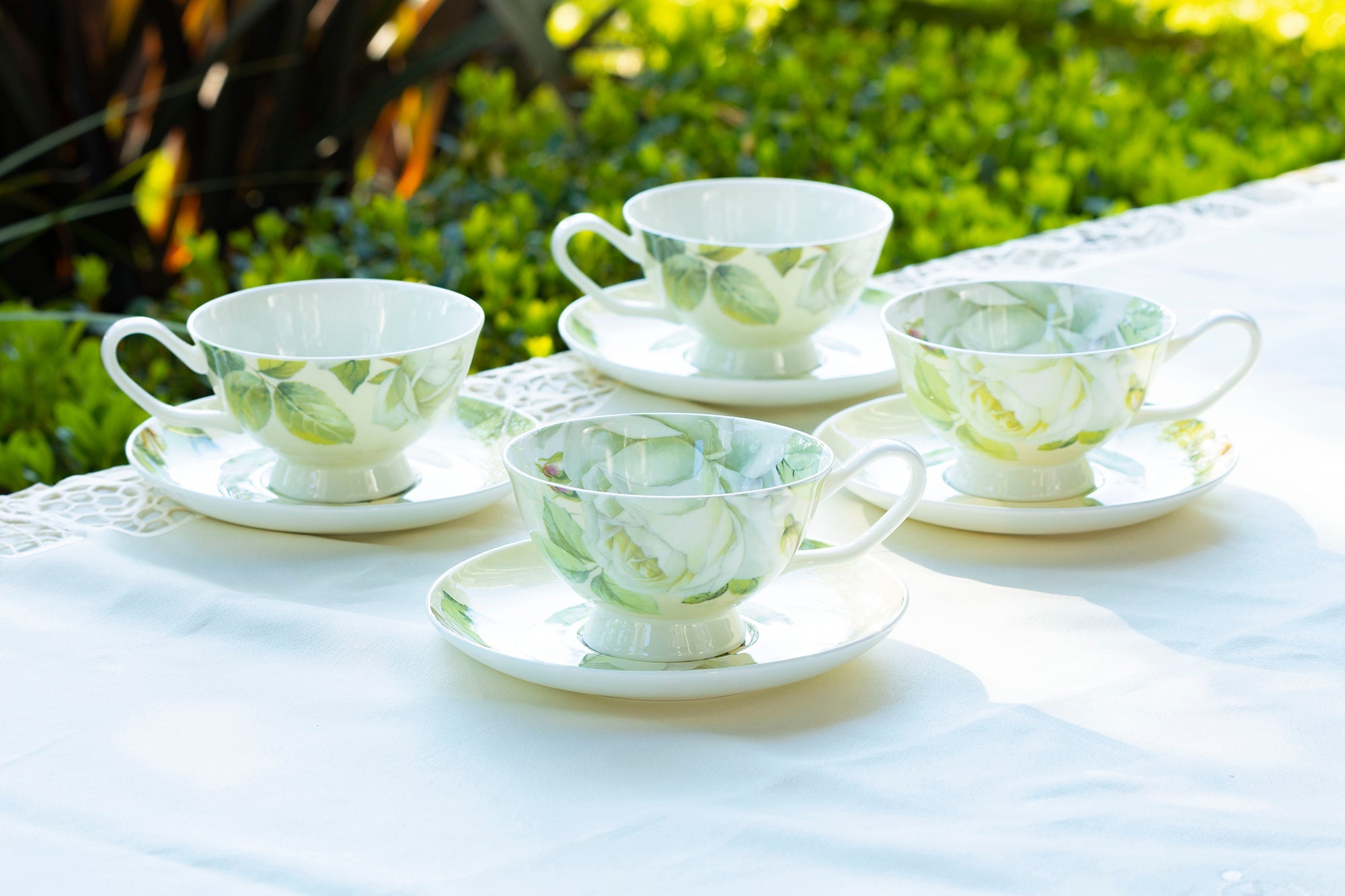 Iceberg Rose Bone China Tea Cup and Saucer