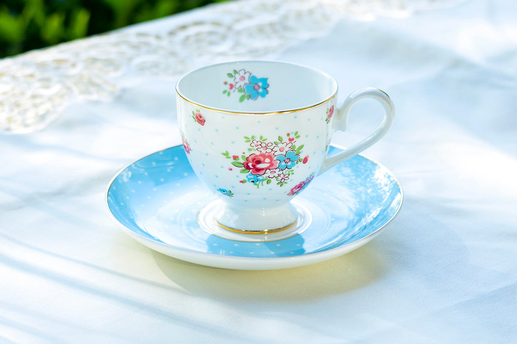 Baby Blue Katie Rose Bone China Tea Cup and Saucer