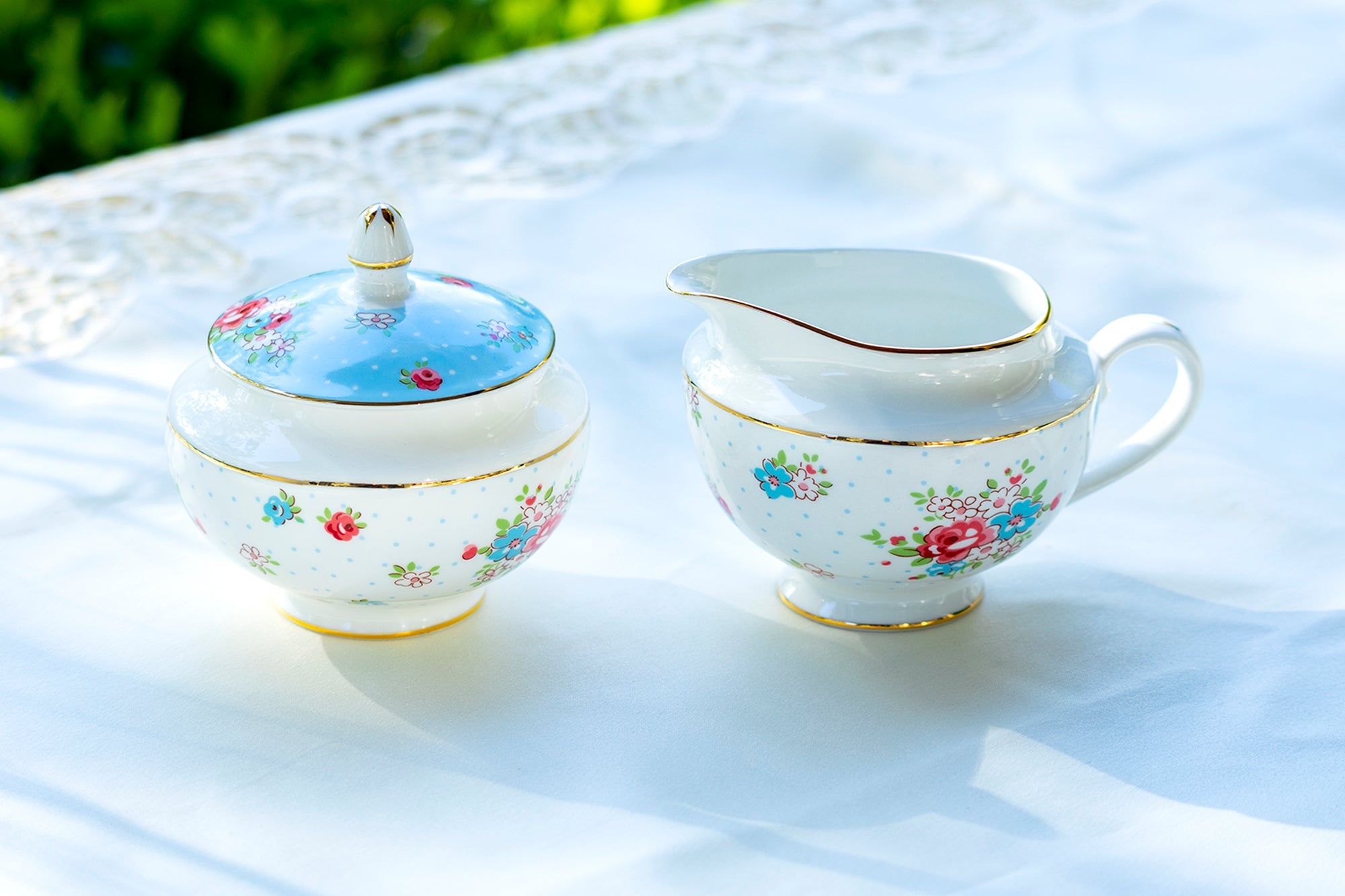 Baby Blue Katie Rose Bone China 11-Piece Tea Set