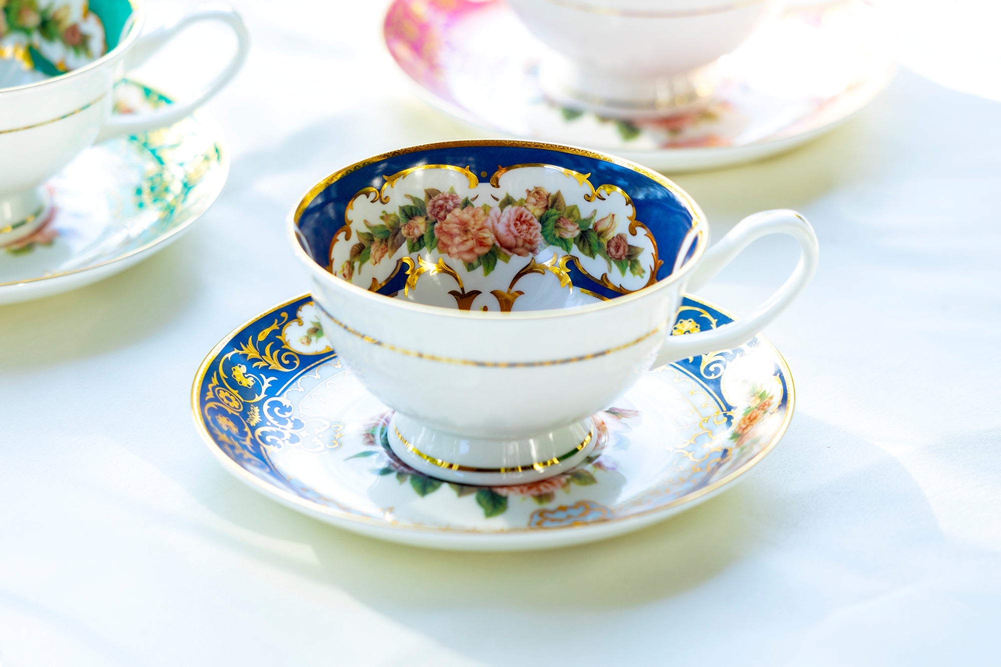 Royal Cobalt Gold Bone China Tea Cup and Saucer