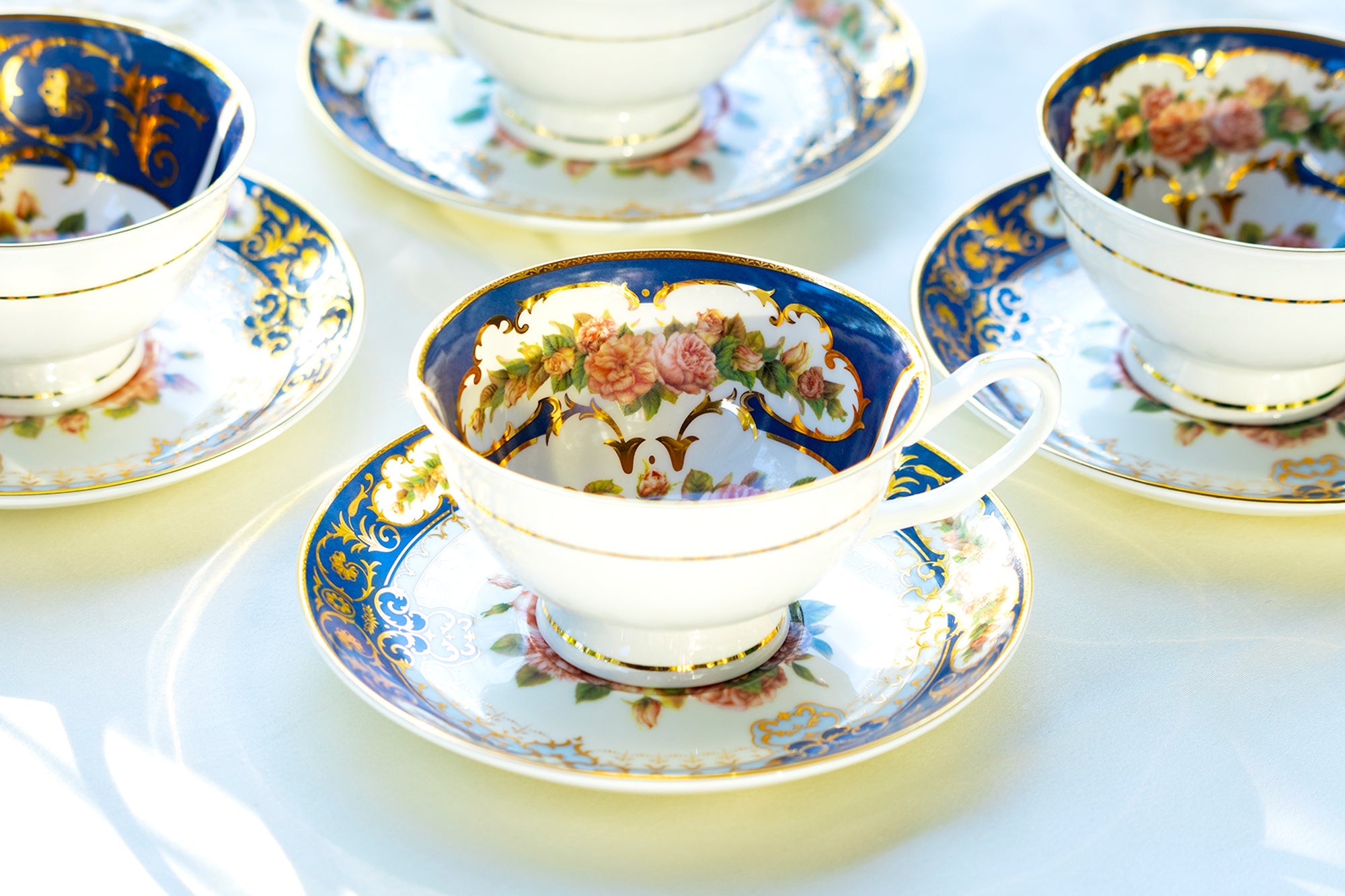 Royal Cobalt Gold Bone China Tea Cup and Saucer