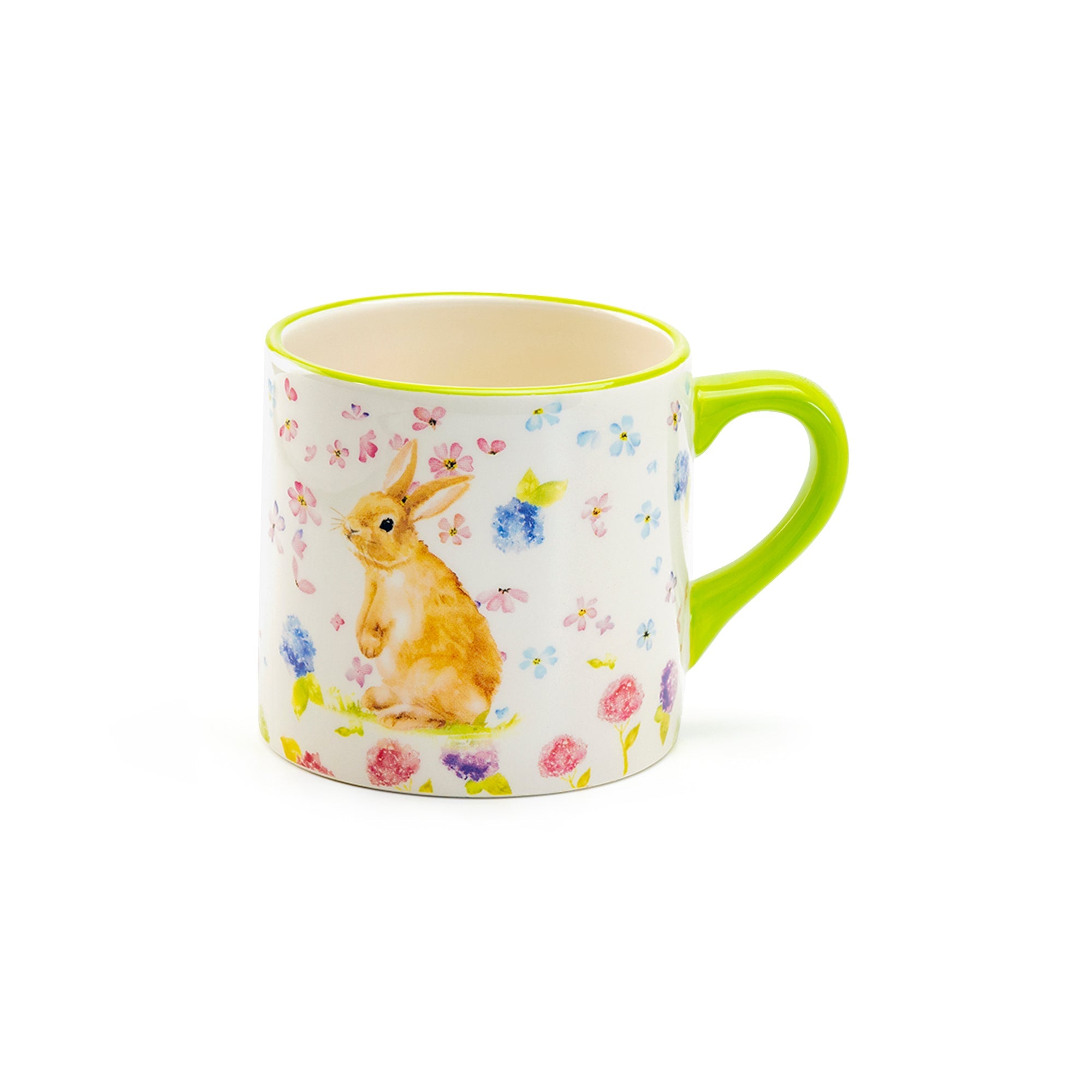 Spring Flowers Bunny Green Mug