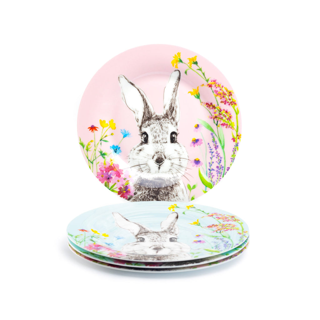 7.5" Flower Bunny Bone China Dessert Plate
