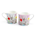 Pink & White Flower Bunny Bone China Assorted Mugs
