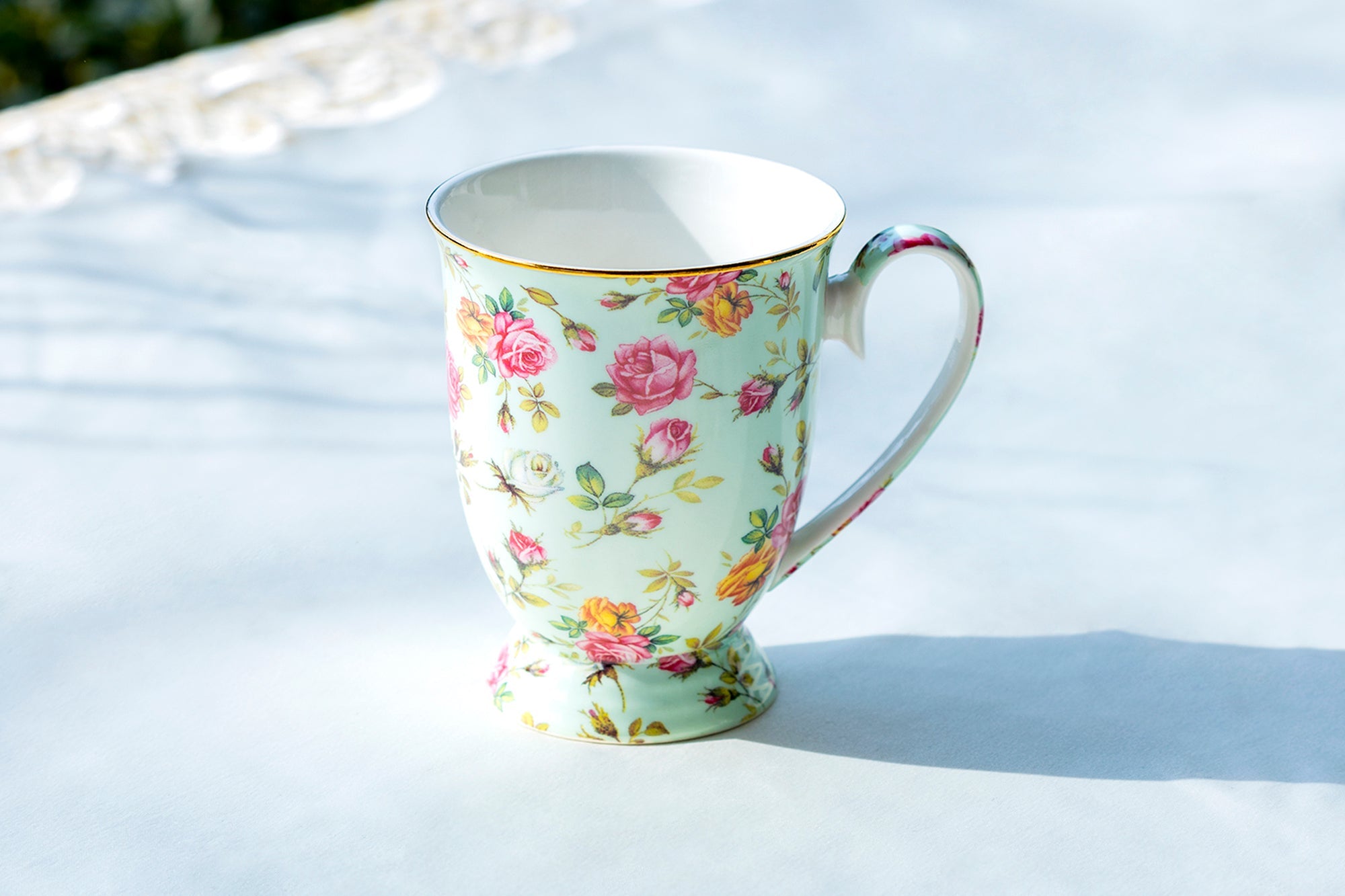 Assorted Rose Chintz Fine Porcelain Mug Set of 4