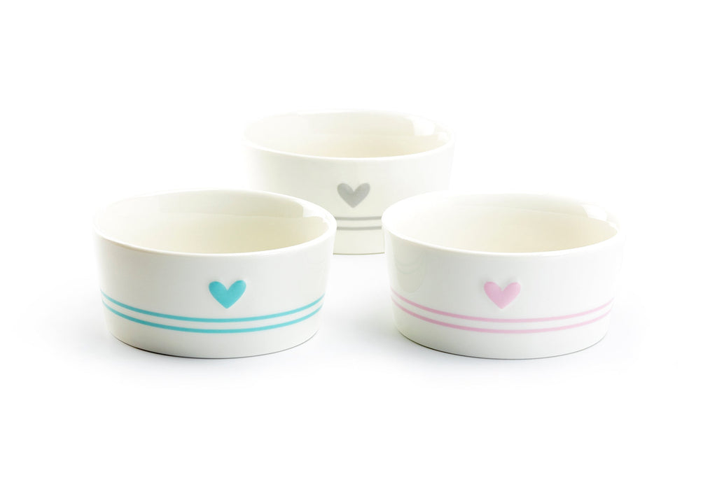 4.88" Raised Heart Ceramic Pet Bowl