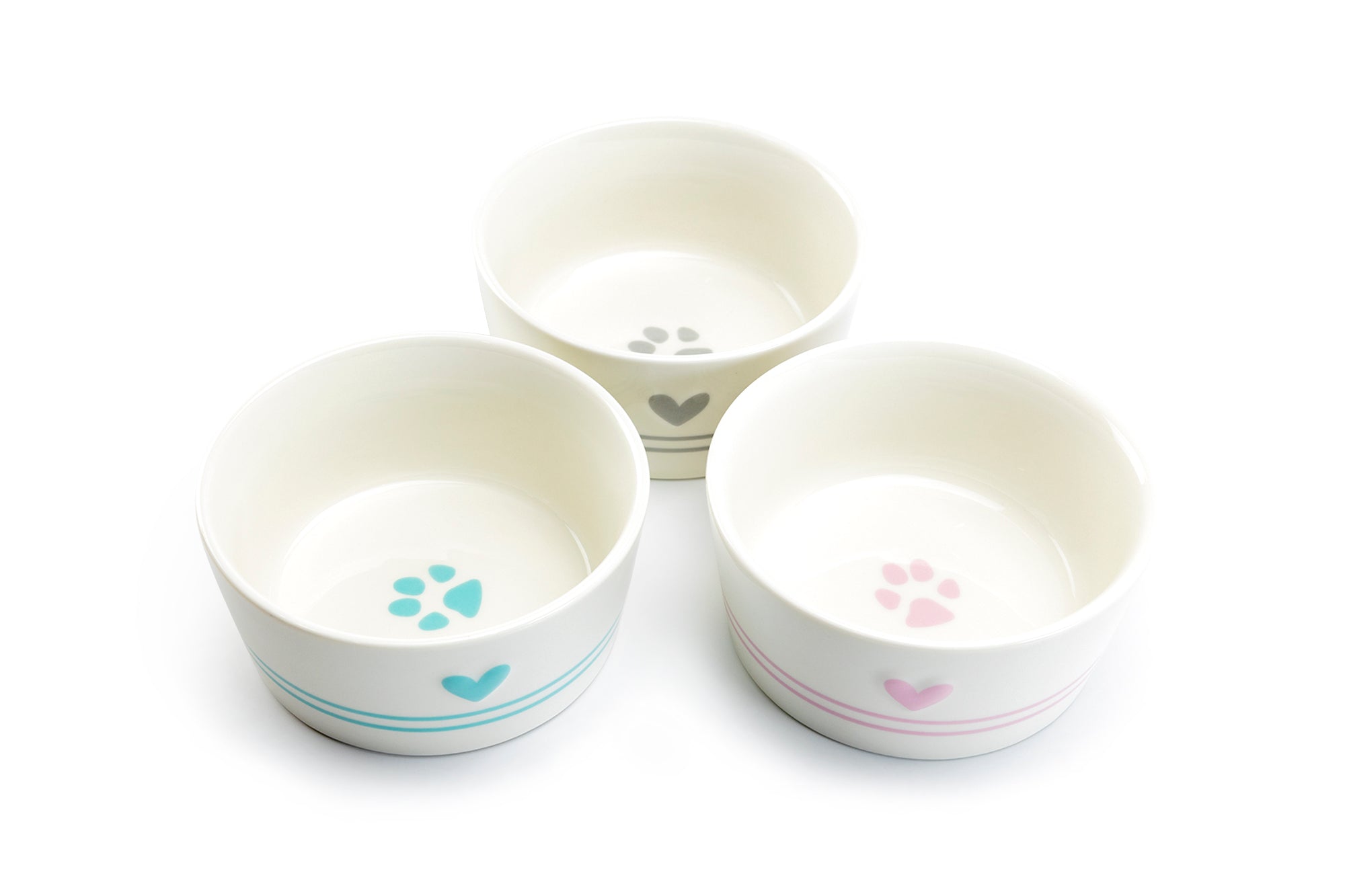 4.88" Raised Heart Ceramic Pet Bowl