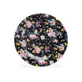 7.5" Victorian Petite Rose Black Bone China Dessert Plate