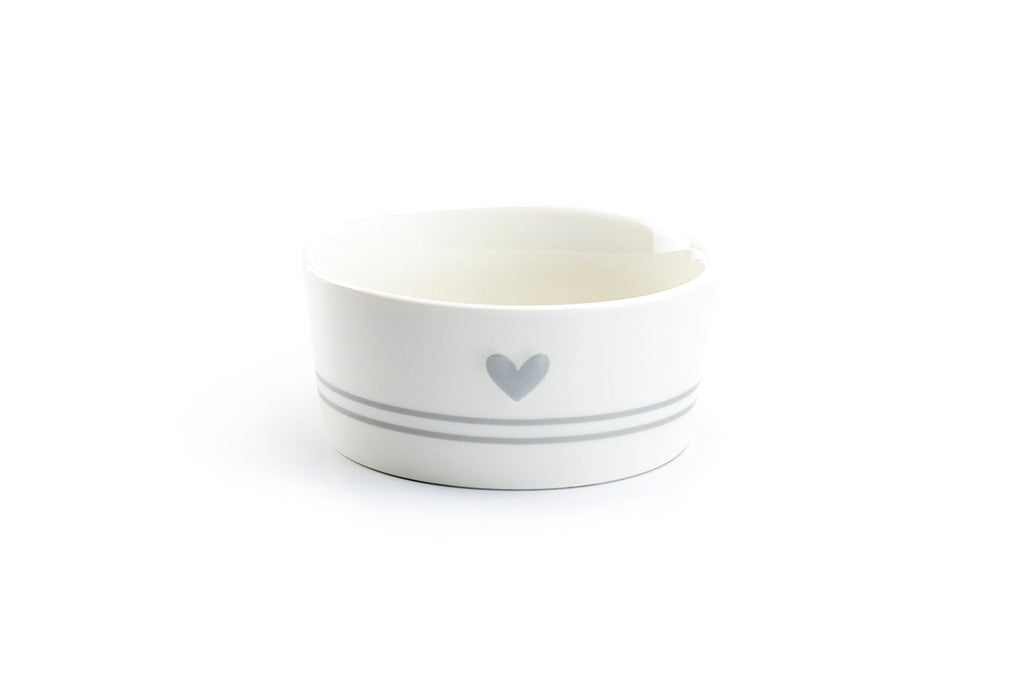 4.88" Raised Heart Ceramic Pet Bowl