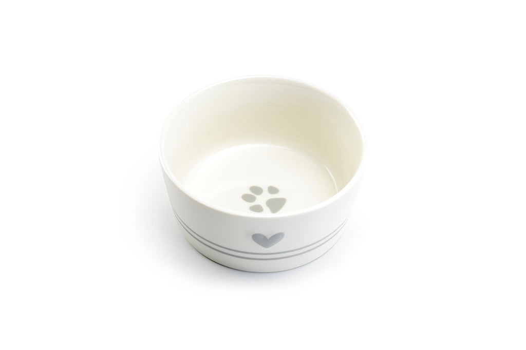 4.88" Raised Heart Ceramic Pet Bowl
