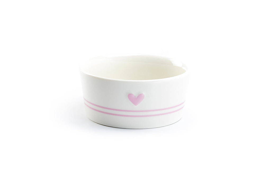 4.88" Raised Heart Ceramic Pet Bowl