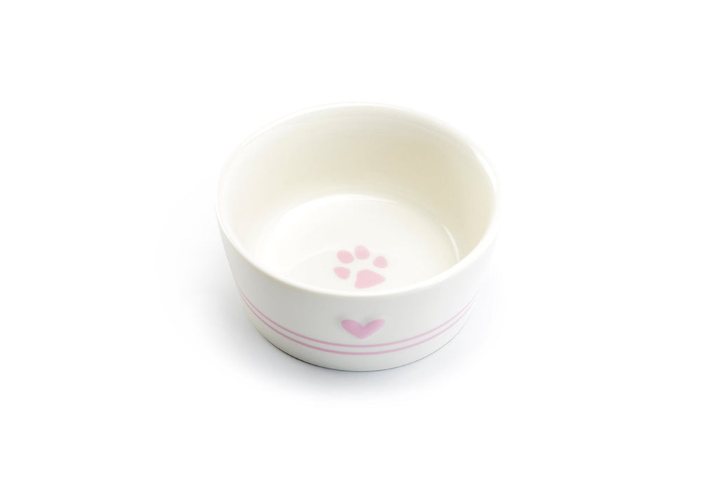 4.88" Raised Heart Ceramic Pet Bowl