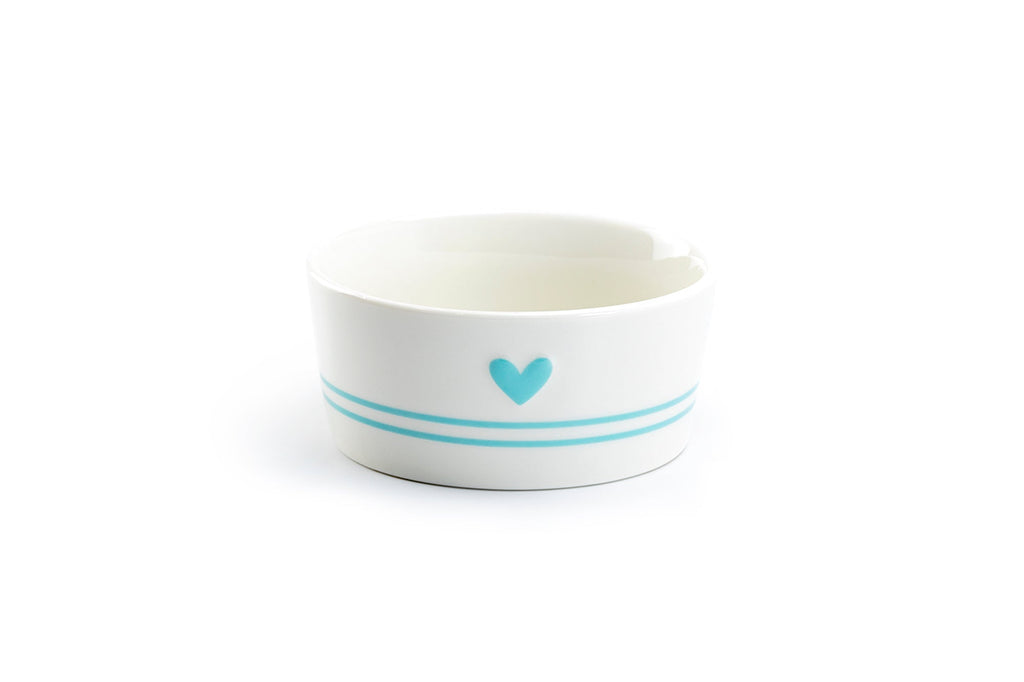 4.88" Raised Heart Ceramic Pet Bowl