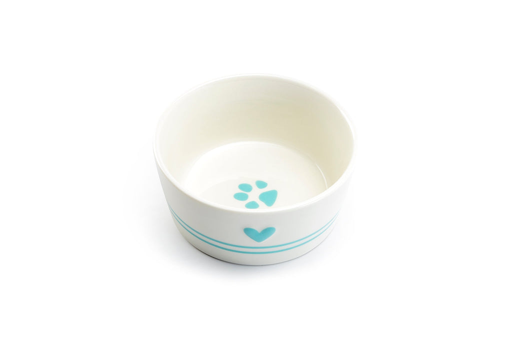 4.88" Raised Heart Ceramic Pet Bowl