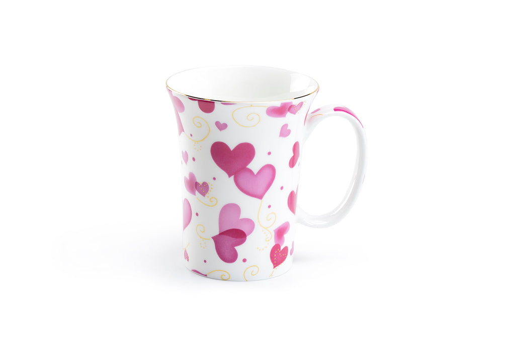Pink Hearts Fine Bone China Mug