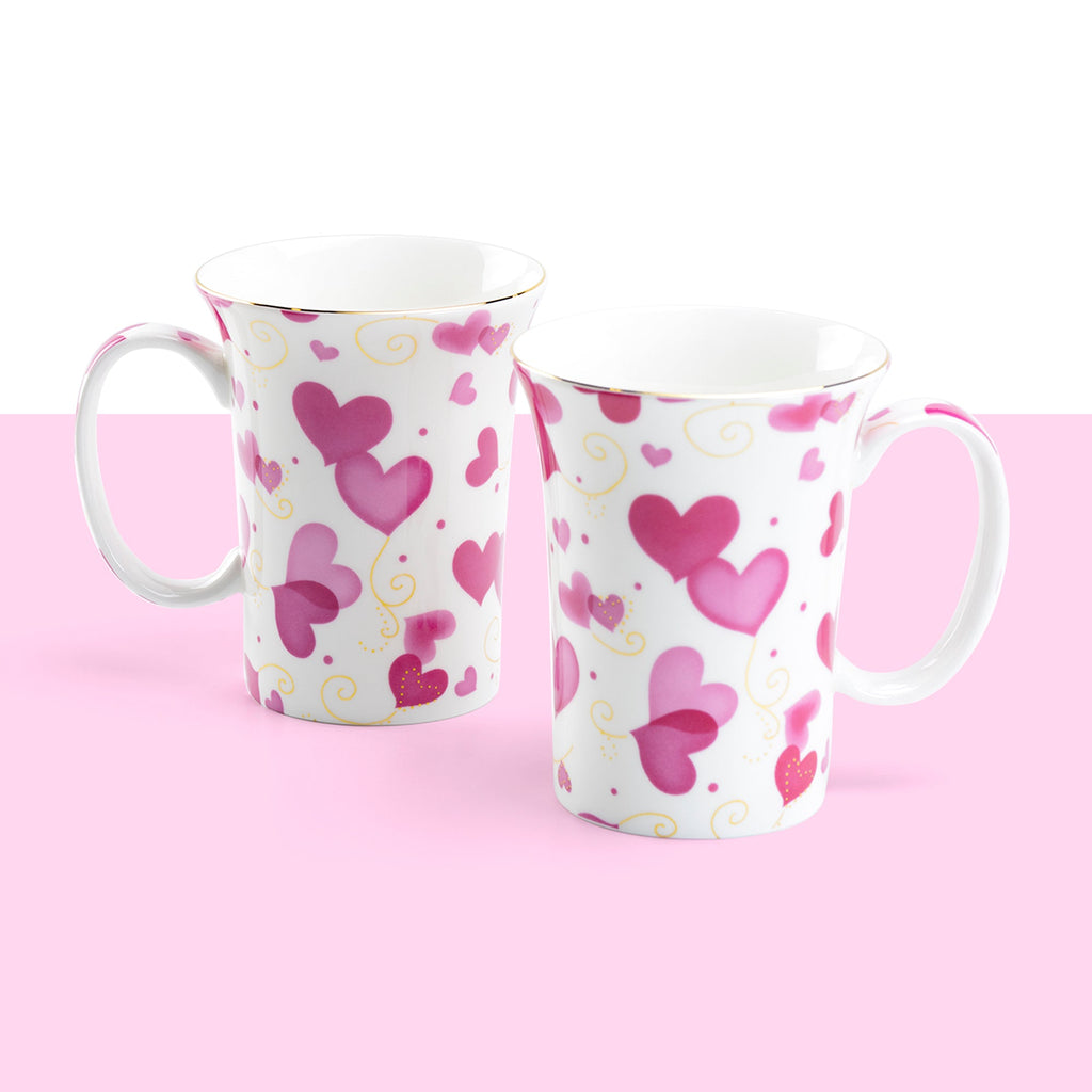 Pink Hearts Fine Bone China Mug