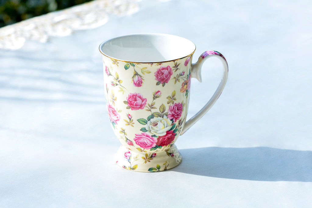Assorted Rose Chintz Fine Porcelain Mug Set of 4
