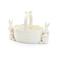 Bunny Figurine Fine Porcelain Basket