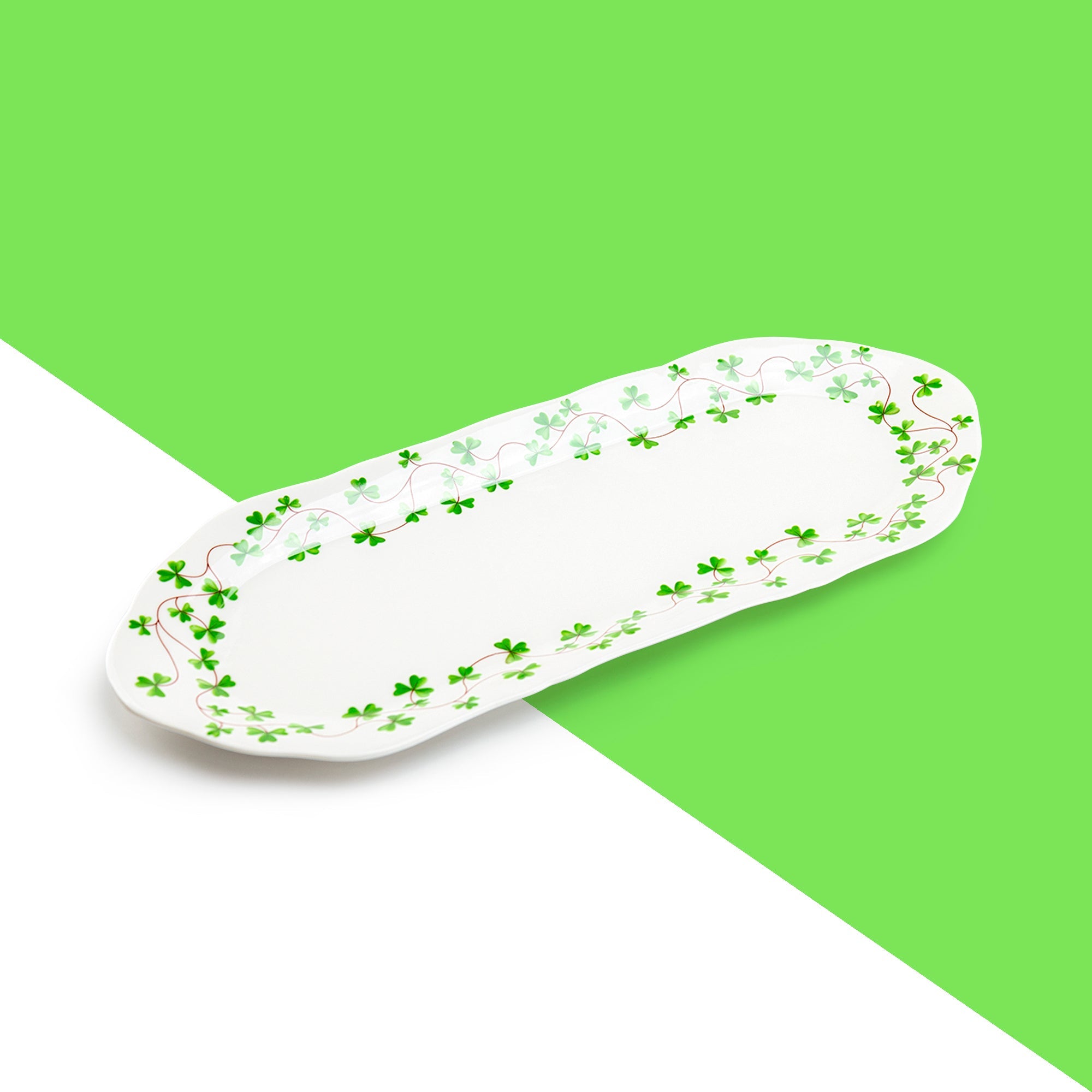 Shamrock Fine Porcelain Oval Serving Tray