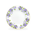 7.5" Violet Flower Bone China Dessert Plate