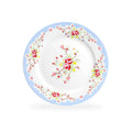 Rose with Blue Accent Fine Porcelain Dessert Plate