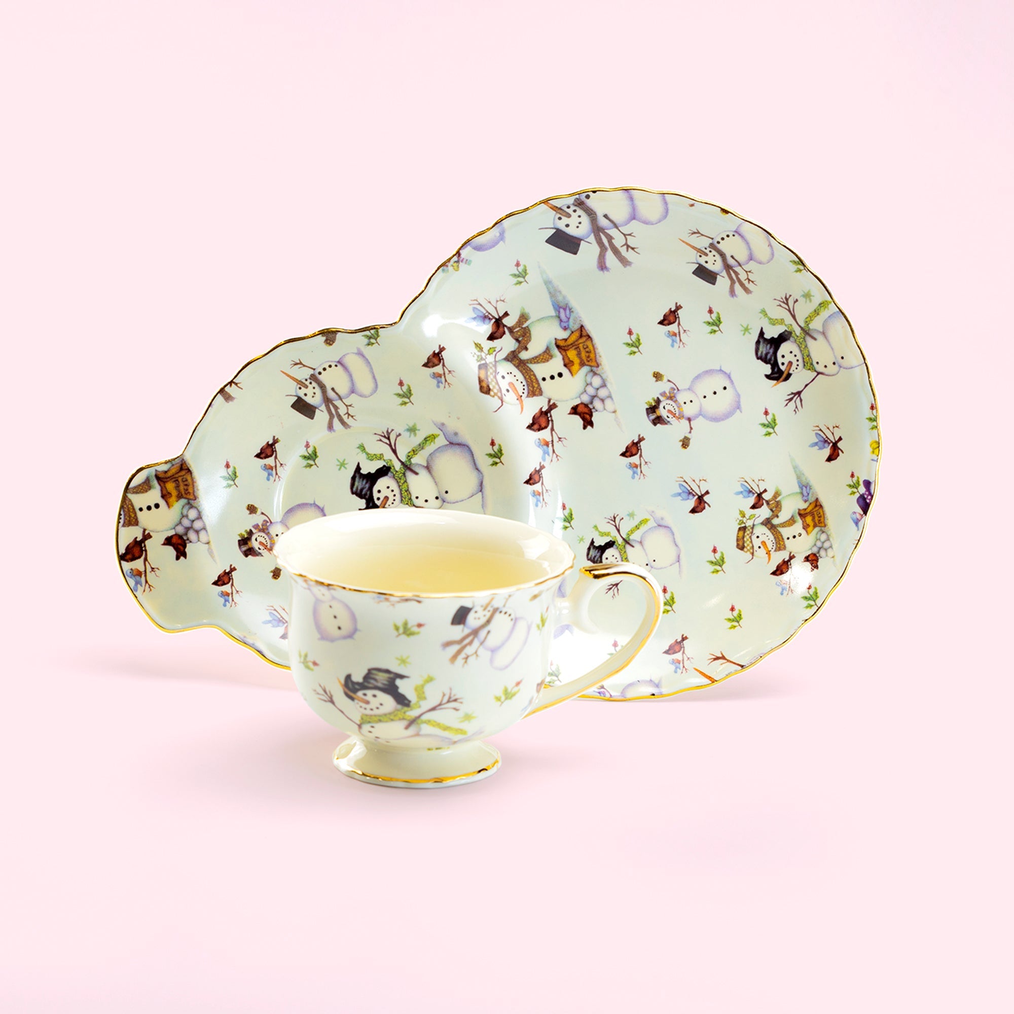 Holiday Snowmen Tea Snack Set
