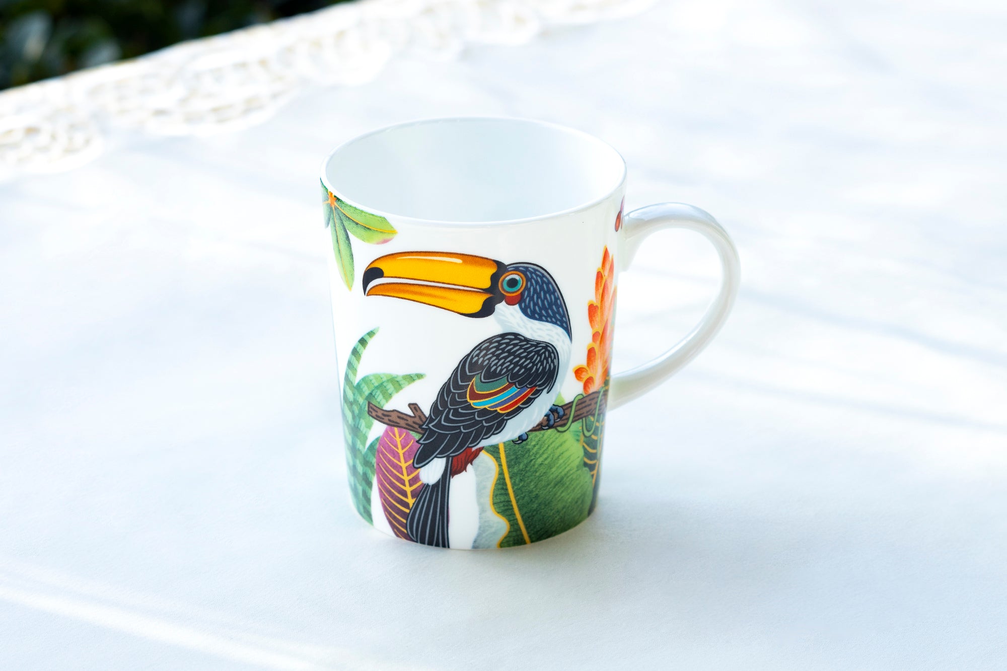 Tropical Birds Assorted Bone China Mug Set of 4