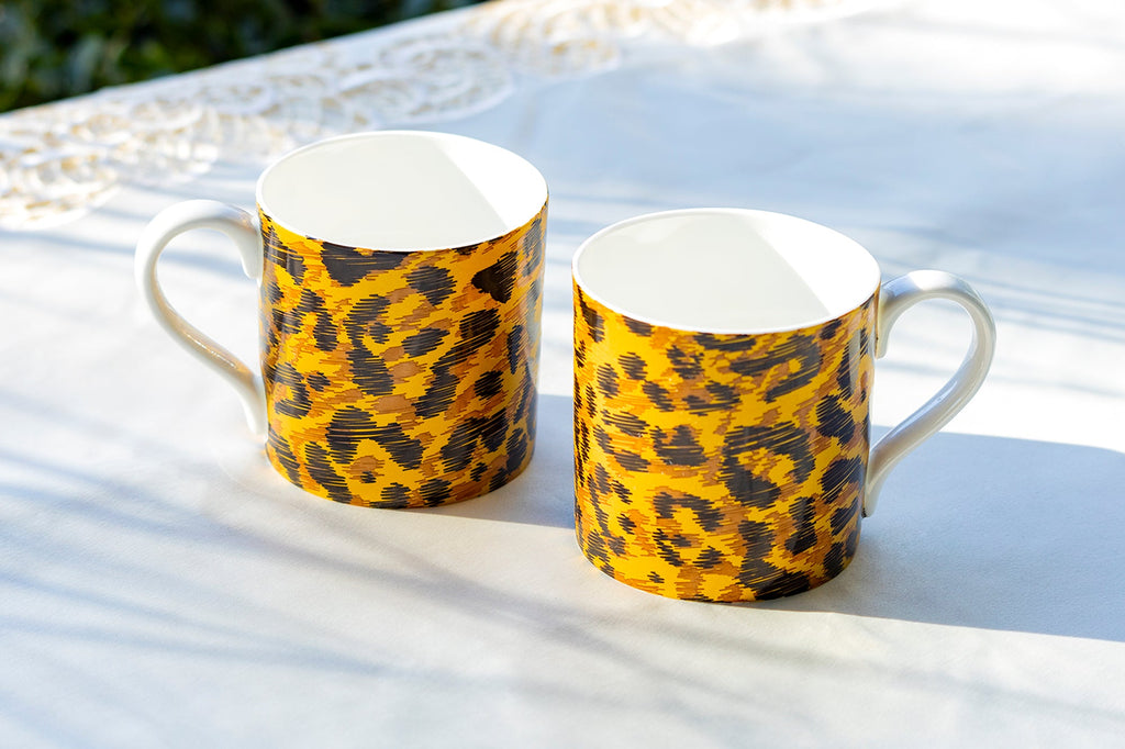 Jaguar Print Bone China Mug