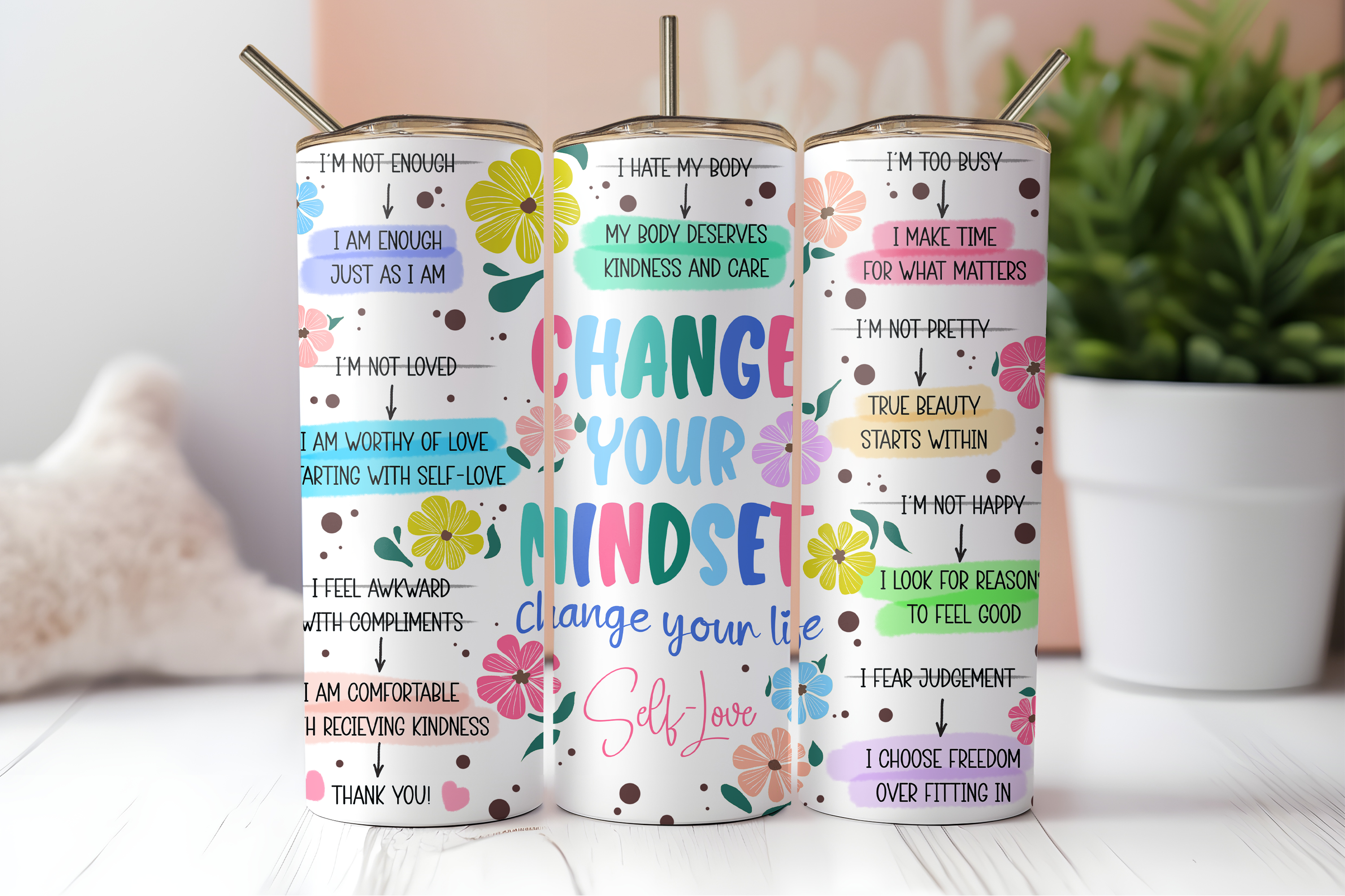 Assorted Ready to Press Sublimation Tumbler Prints (12 Pack) - Spring Bloom