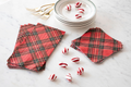 Hester and Cook Red Plaid Guest Napkin - pack of 16