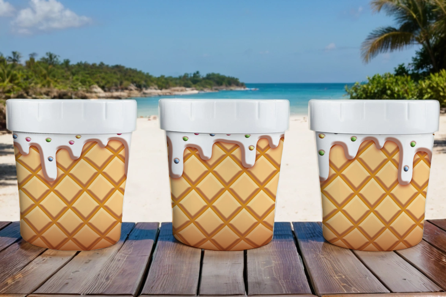 Assorted Ready to Press Sublimation - Ice Cream Container
