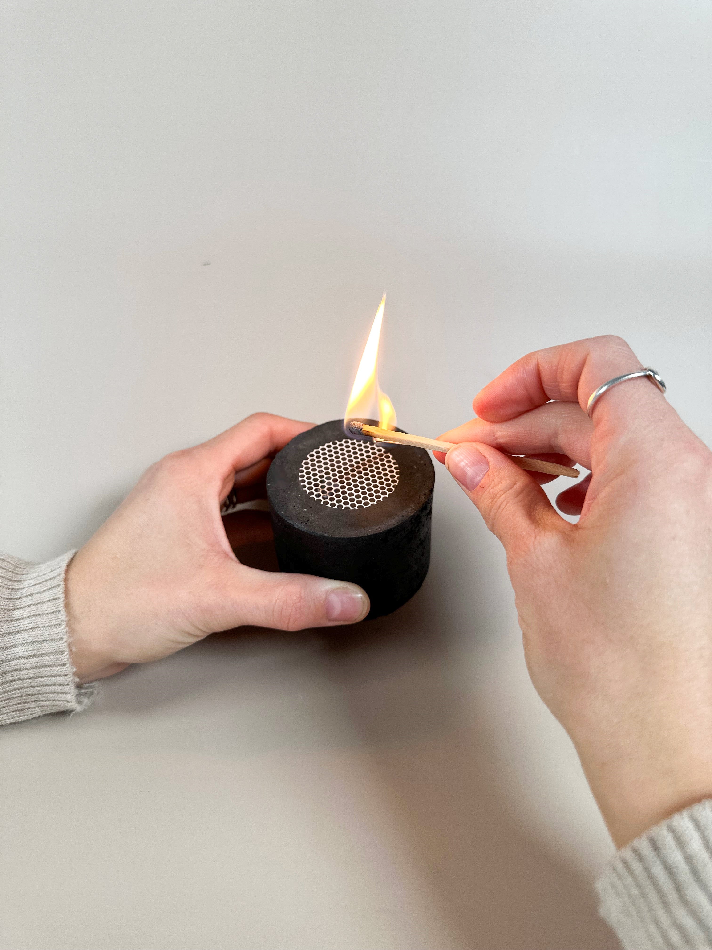 Travertine and Lava Rock Mini Vessel