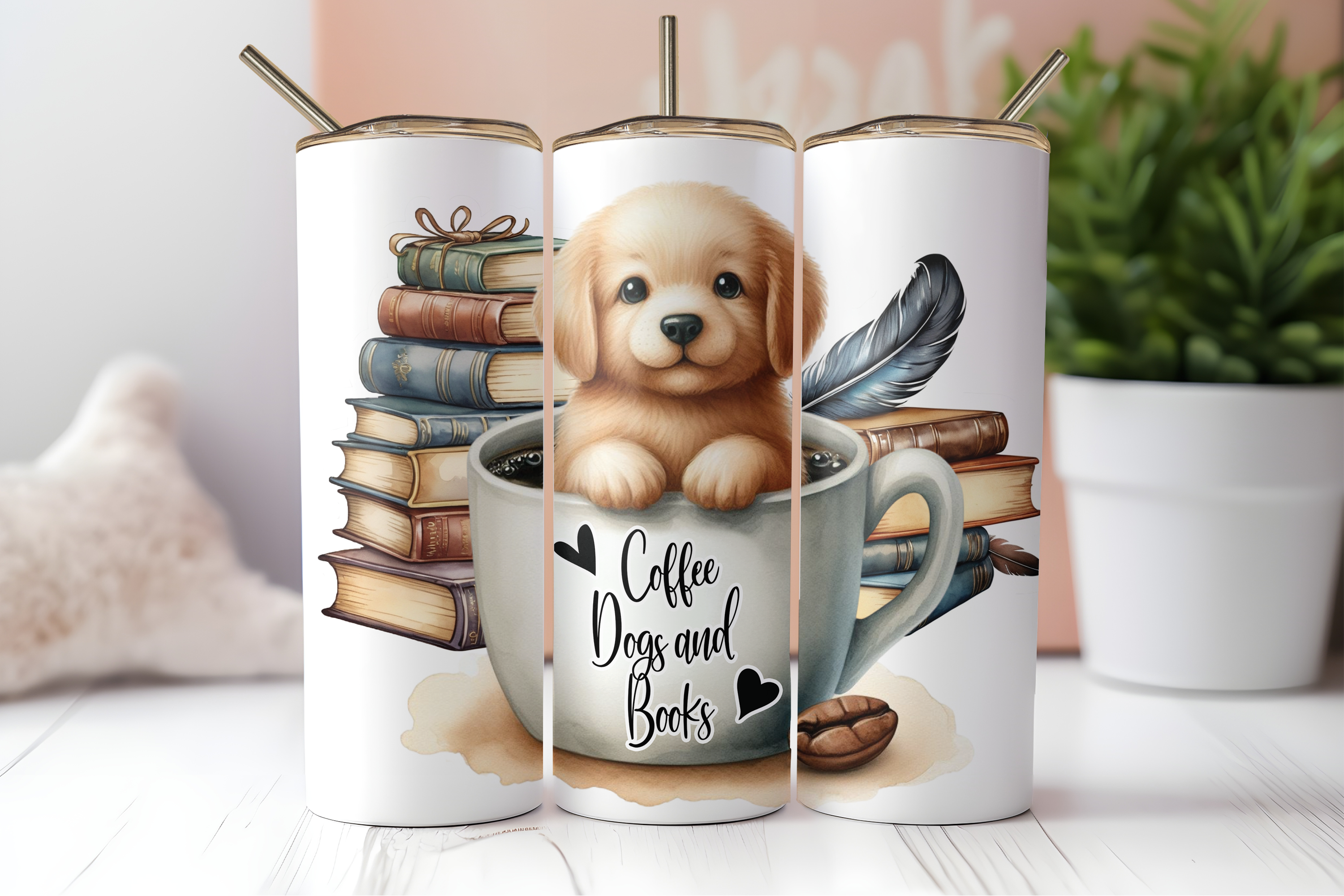 Assorted Ready to Press Sublimation Tumbler Prints (12 Pack) - Puppy Pals