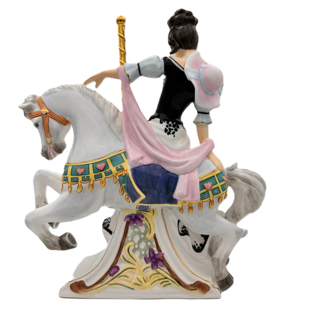 English Ladies Carnival Series Fairground Attraction White Figurine