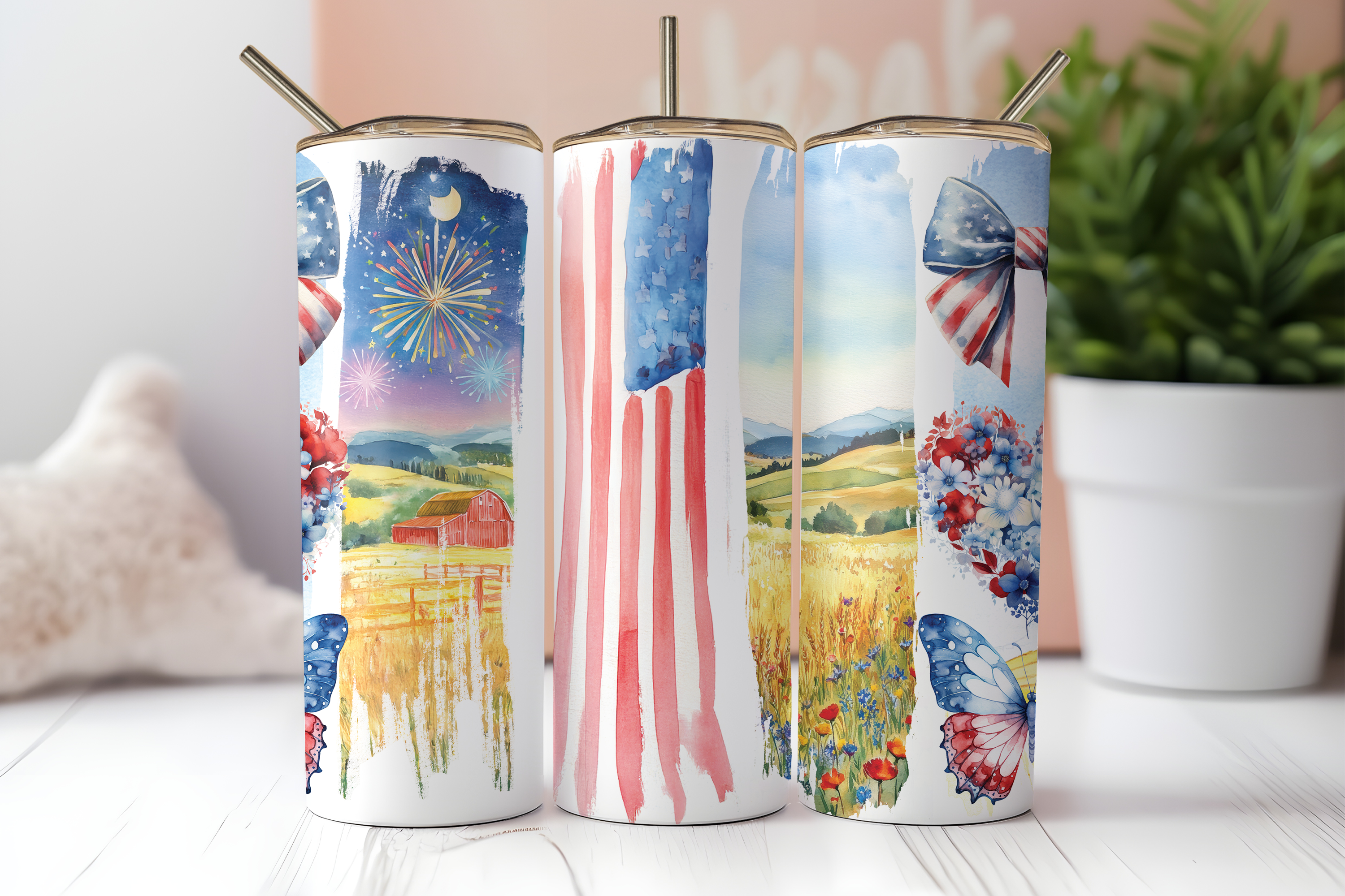 Digital Sublimation Designs - Fourth of July Tumbler Wraps