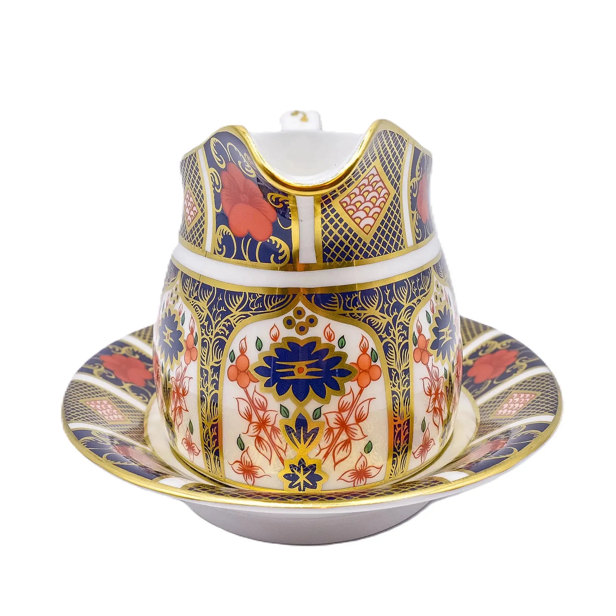 Royal Crown Derby Imari 1128 Gravy Sauce Boat & Stand