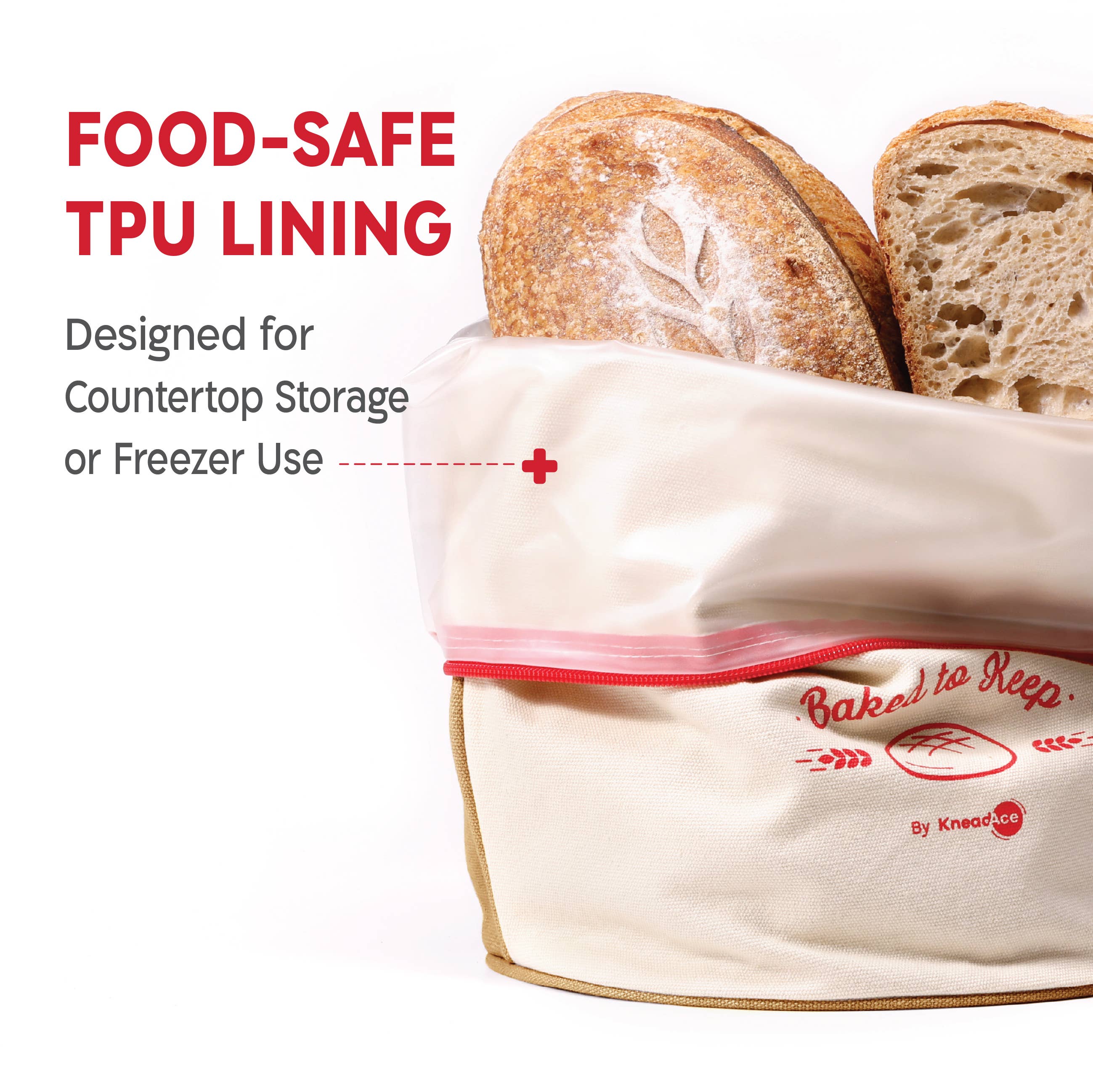 KneadAce Bread Bag: Beige / Off-White