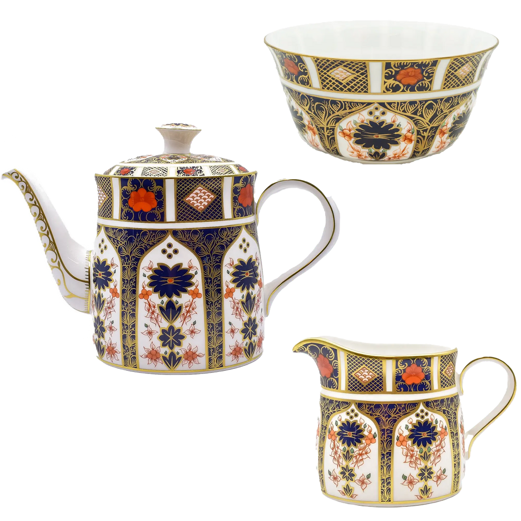 Royal Crown Derby Imari 1128 3pc Tea Set (1) - 1st Quality