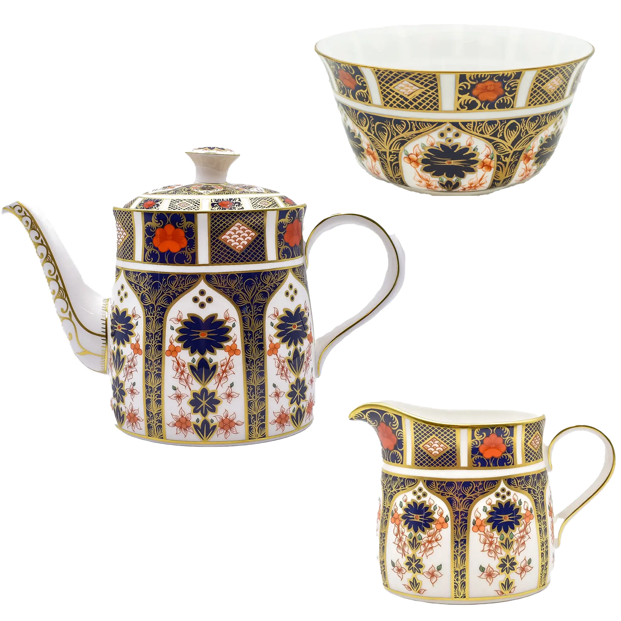 Royal Crown Derby Imari 1128 3pc Tea Set (1) - 2nd Quality