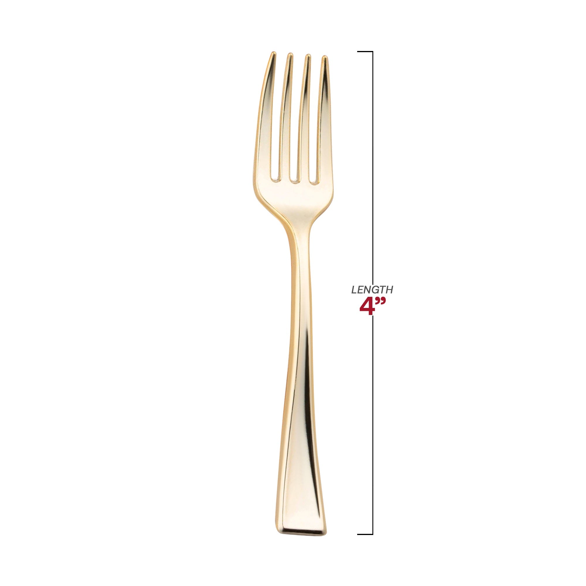 Shiny Metallic Gold Mini Plastic Disposable Tasting Forks