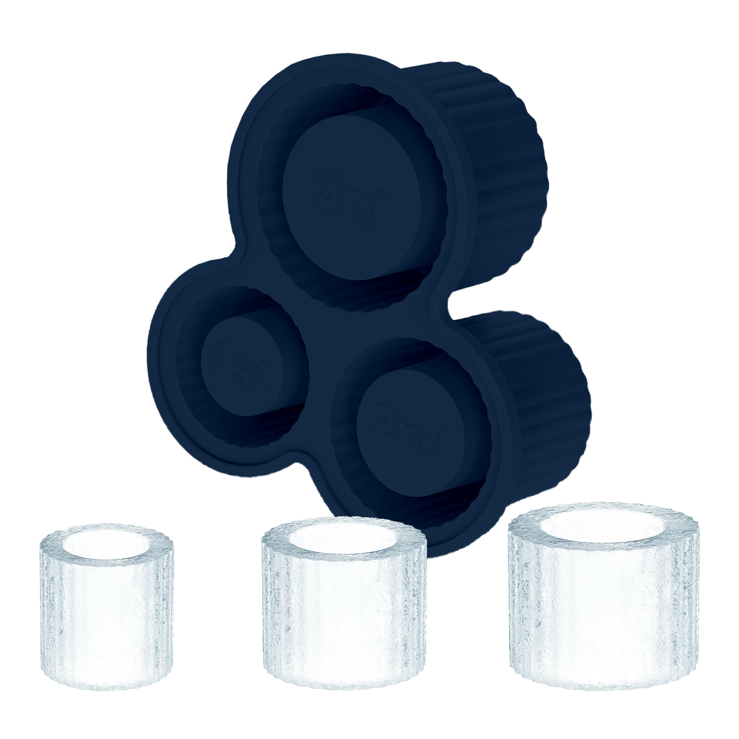 Tumbler Ice Cube Tray - Silicone Ice Mold W/ Lid