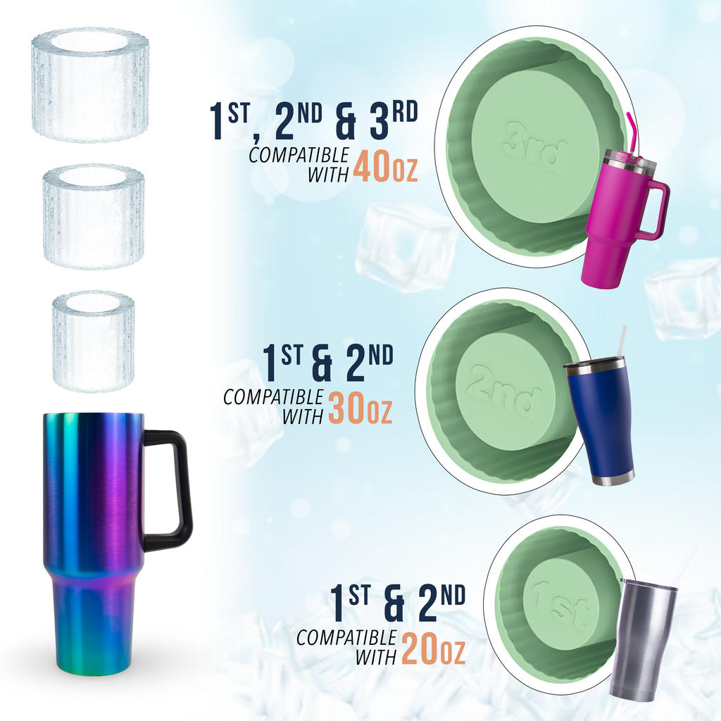 Tumbler Ice Cube Tray - Silicone Ice Mold W/ Lid