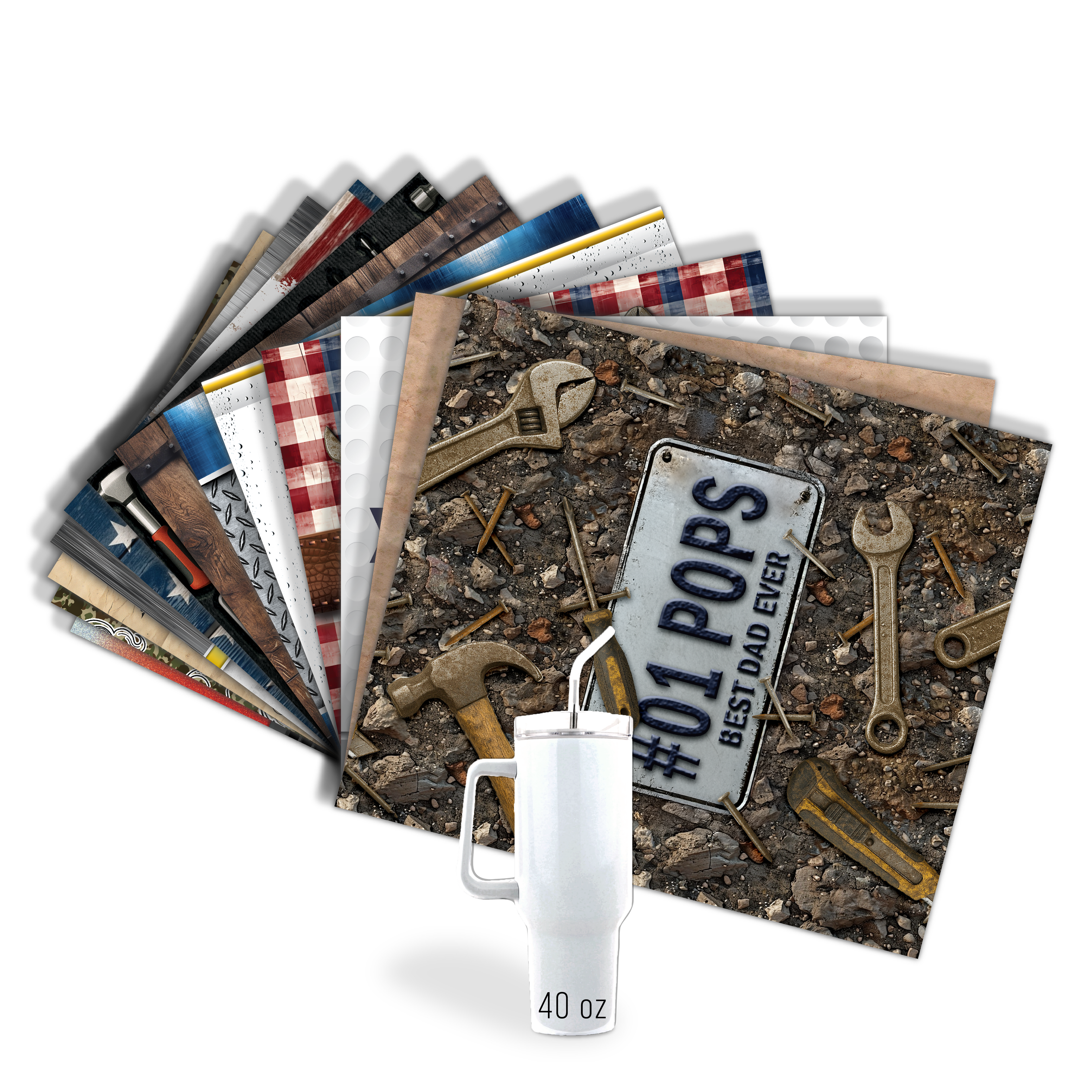 Assorted Ready to Press Sublimation Tumbler Prints (14 Pack) - Father's Day 2025