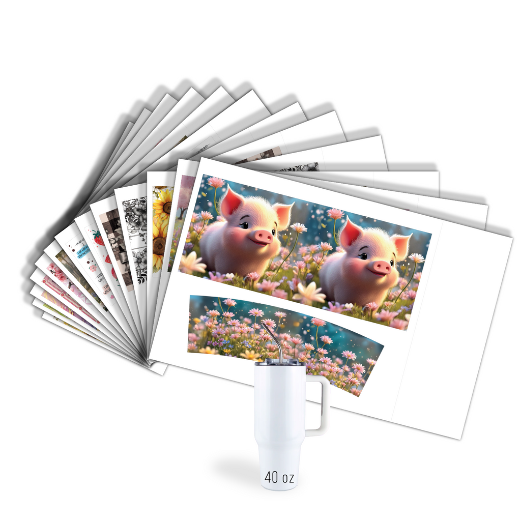 Assorted Ready to Press Sublimation Tumbler Prints (12 Pack) - Spring Bloom