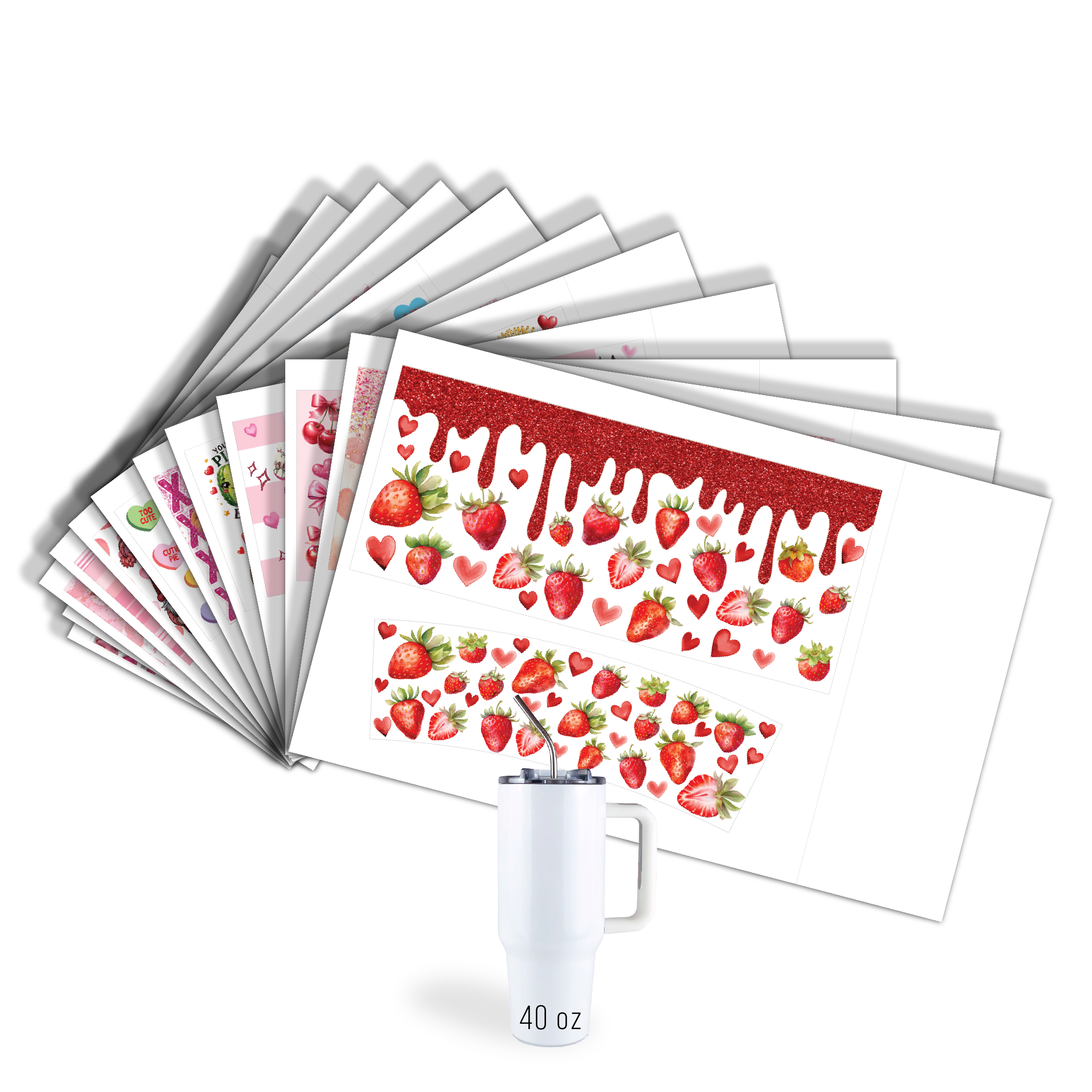 Assorted Ready to Press Sublimation Tumbler Prints (12 Pack) - Xoxo Collection